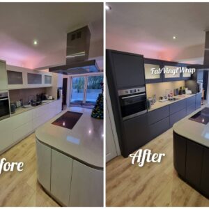 Before and after Vinyl Wrap kitchen